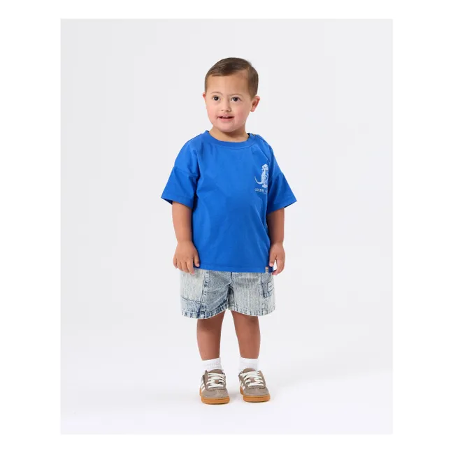 Short Denim Rayé | Bleu