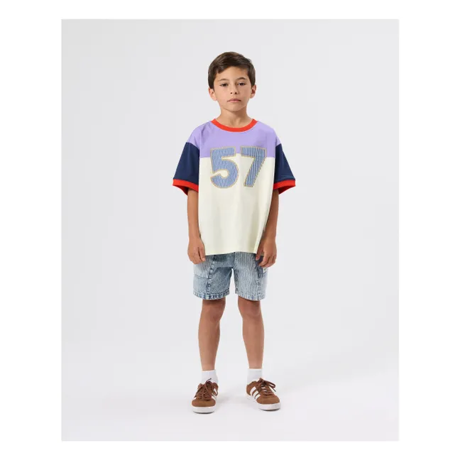 Short Denim Rayé | Bleu