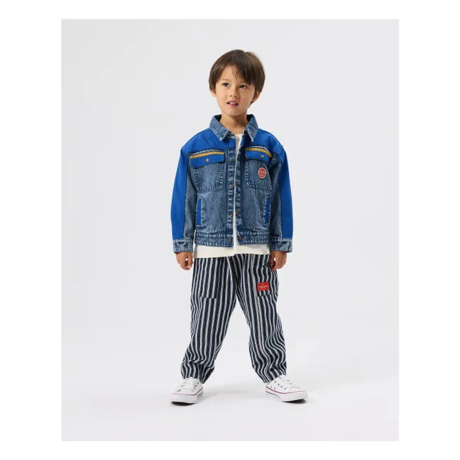 Pantalon Rayé | Bleu foncé