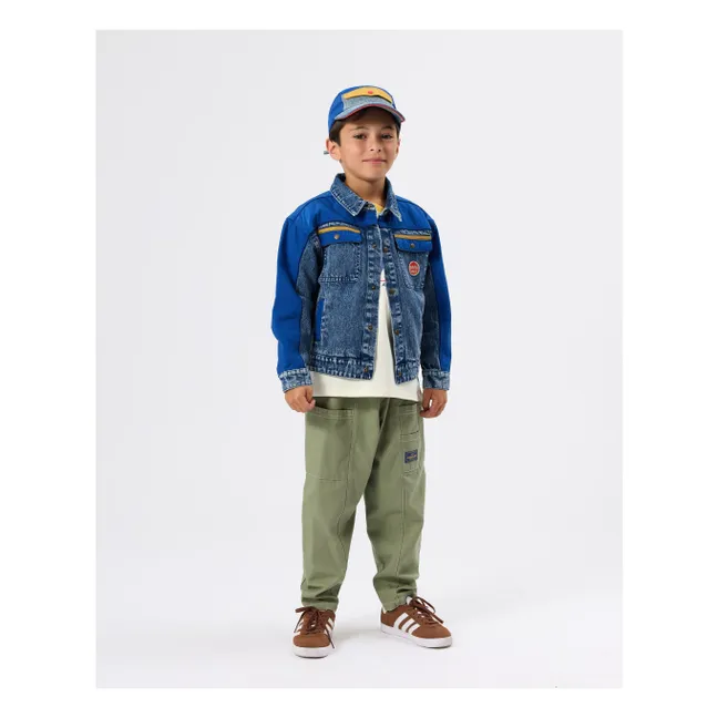 Colorblock Vintage Denim Jacket | Blue