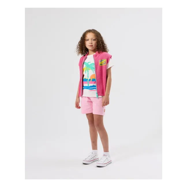 Gilet Sans Manches Côtelé | Rose