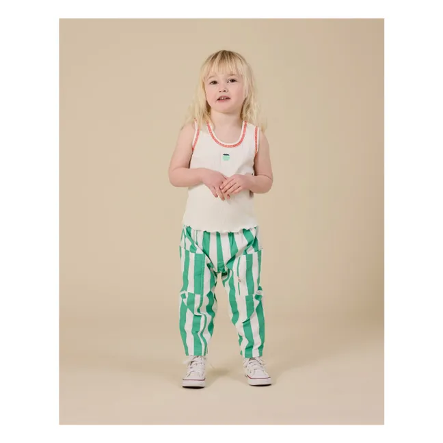 Pantalones con bolsillos a rayas | Verde