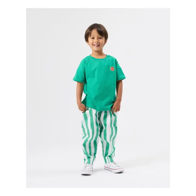 Pantalon Poches Rayé | Vert