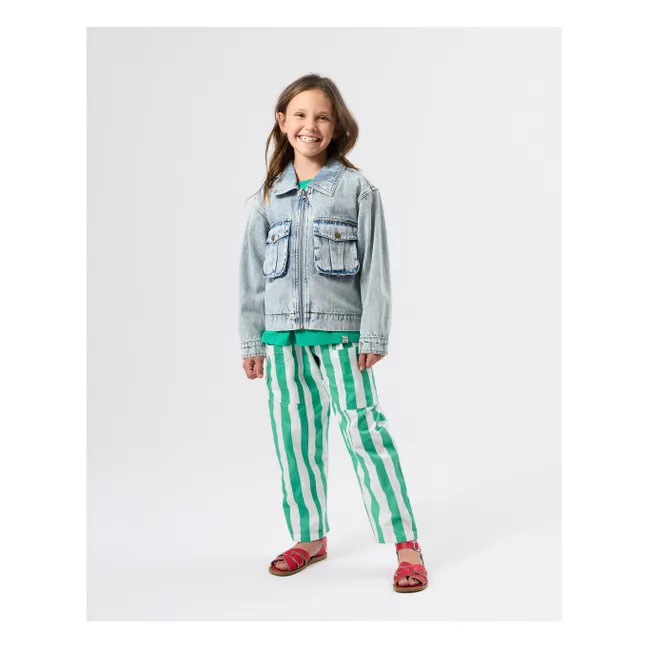 Pantalones con bolsillos a rayas | Verde