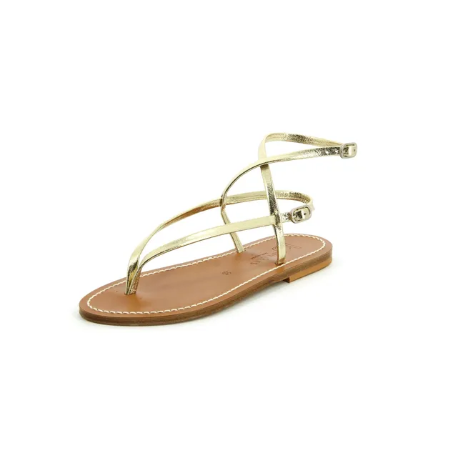 Abako-Metallic-Sandalen | Champagne