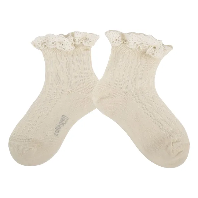 Annette Lace Ruffle Socks | Natural