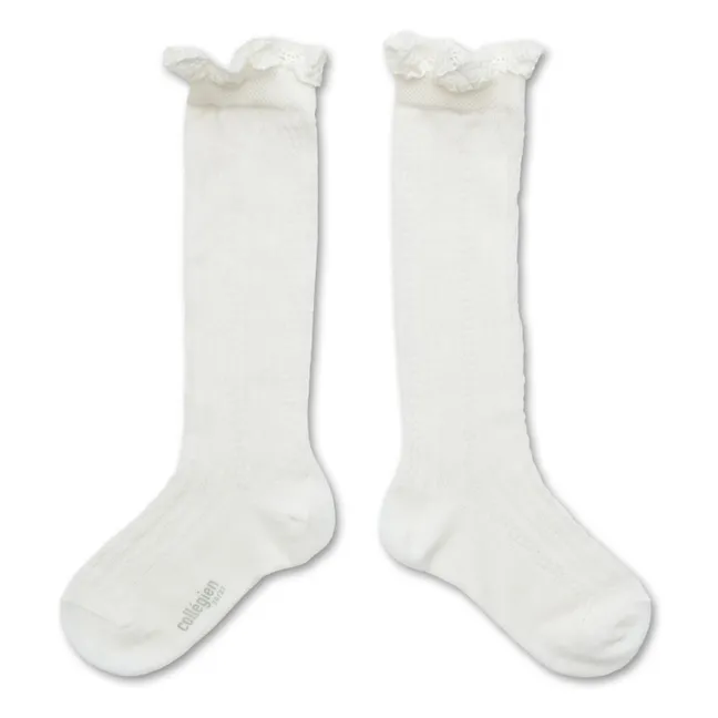 Chaussettes Volants Dentelle Marie-Anaïs | Blanc