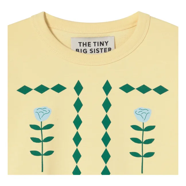 Sweat Fleurs Coton Bio | Jaune