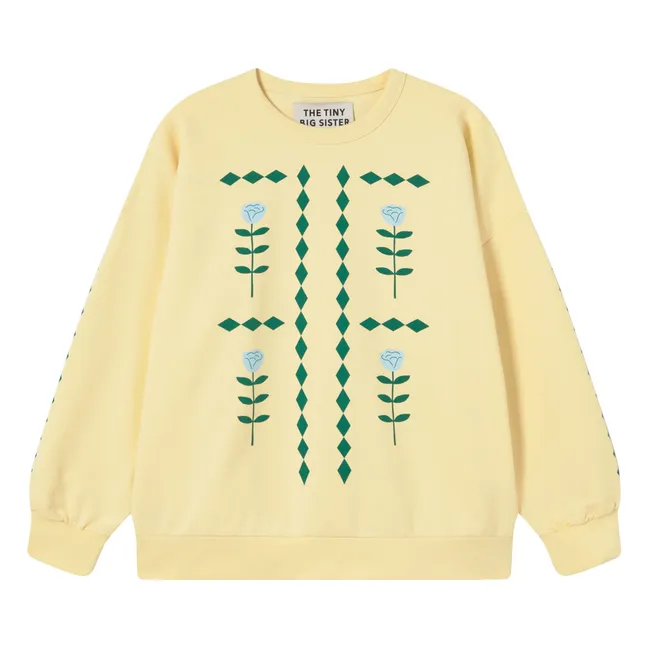 Sweat Fleurs Coton Bio | Jaune