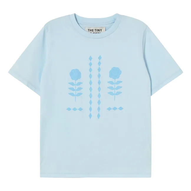 Roses Organic Cotton T-shirt | Blue