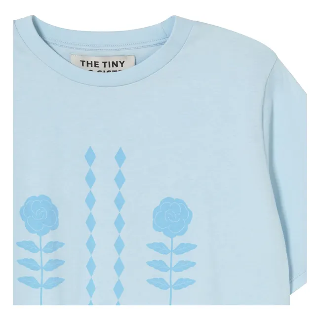 T-shirt Roses Coton Bio | Bleu