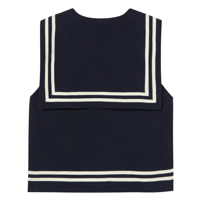 Blusa marinera de algodón | Azul Marino