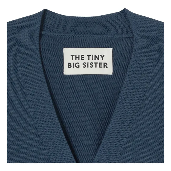 Cardigan a cigno in cotone | Blu marino