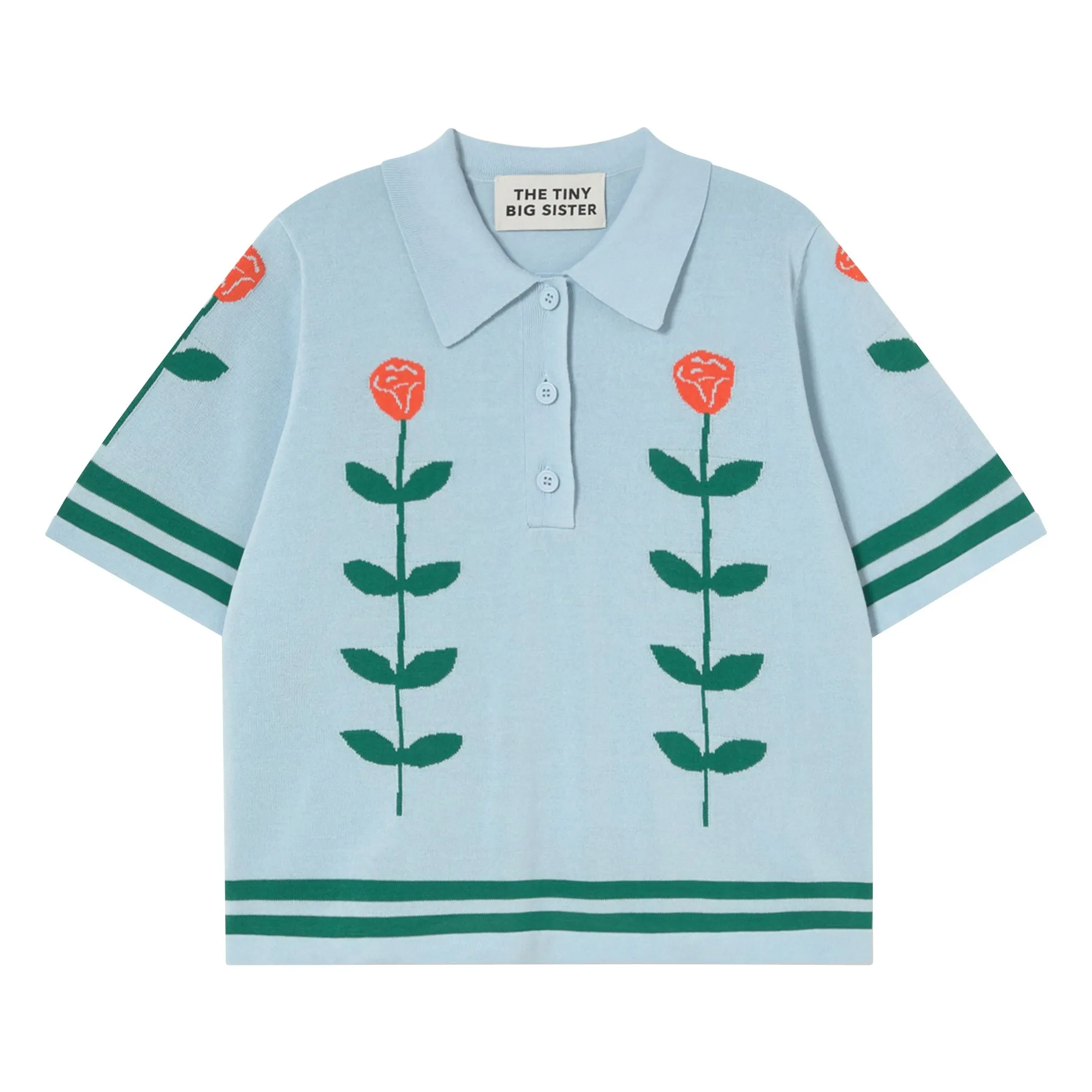 Polo Chloé Roses Coton | Bleu- Image produit n°0