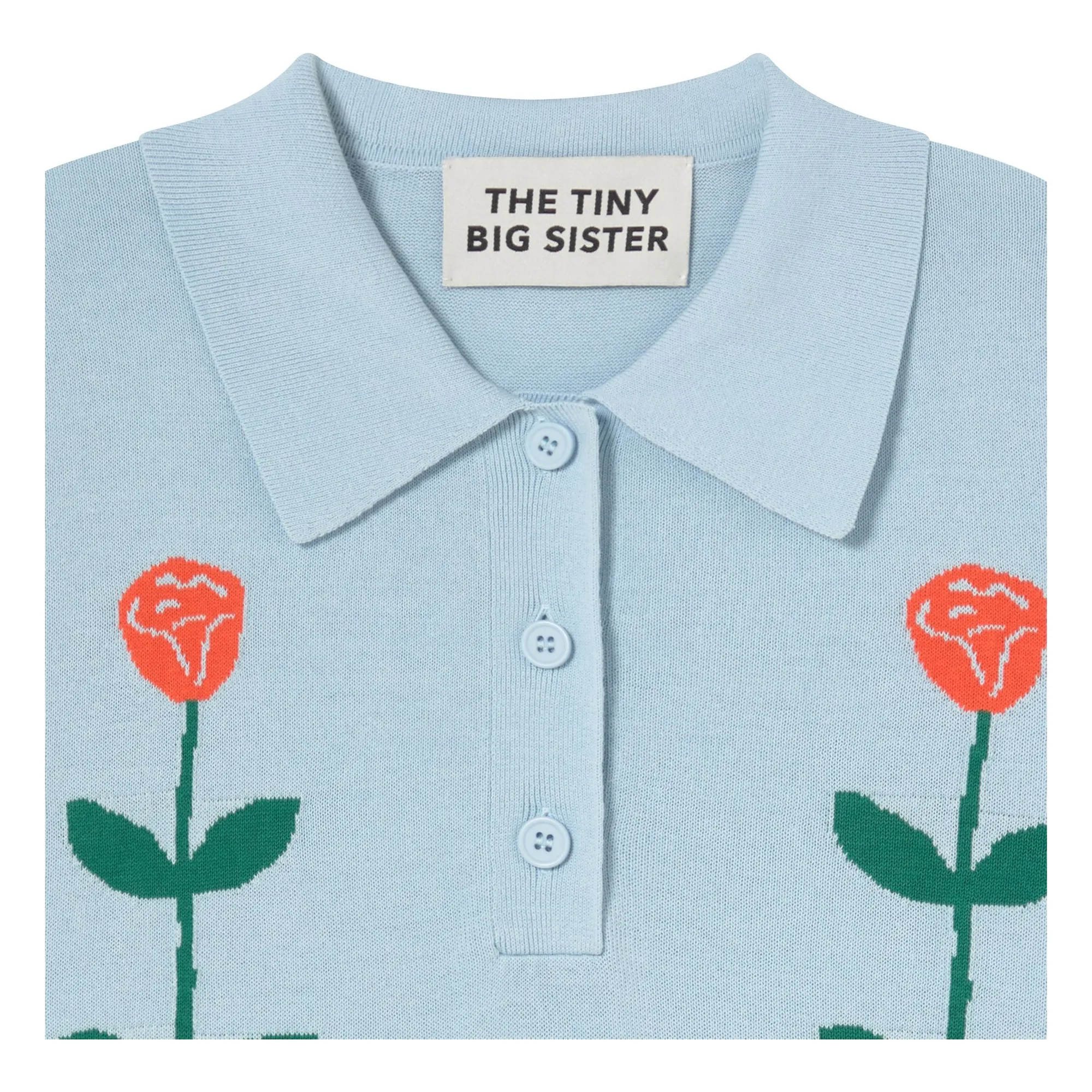 Polo Chloé Roses Coton | Bleu- Image produit n°5