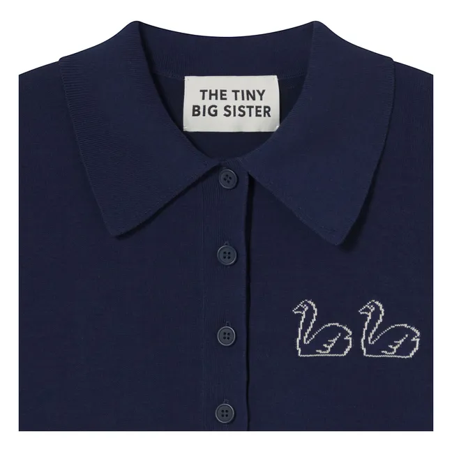 Polo Cygne Coton | Bleu marine
