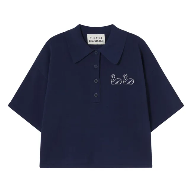 Polo Cygne Coton | Bleu marine