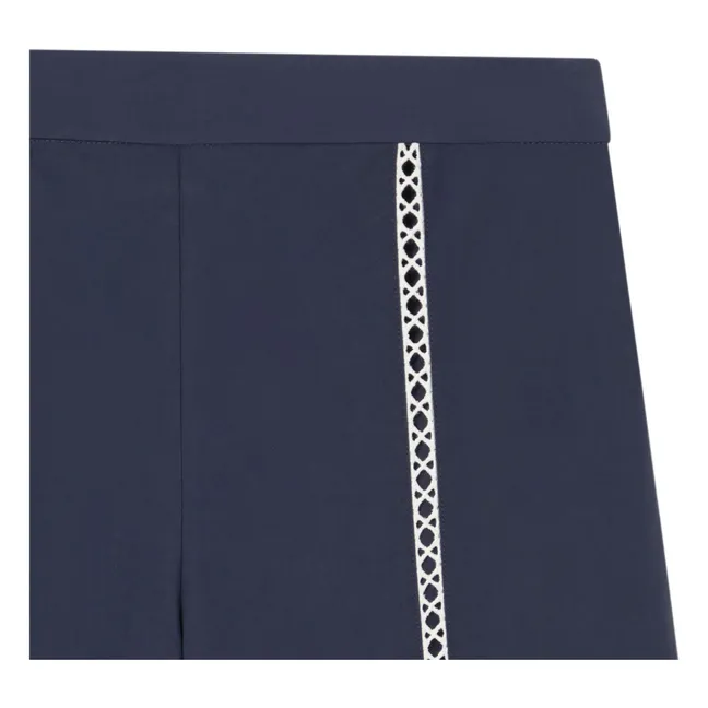 Pantalon Wide Coton | Bleu marine