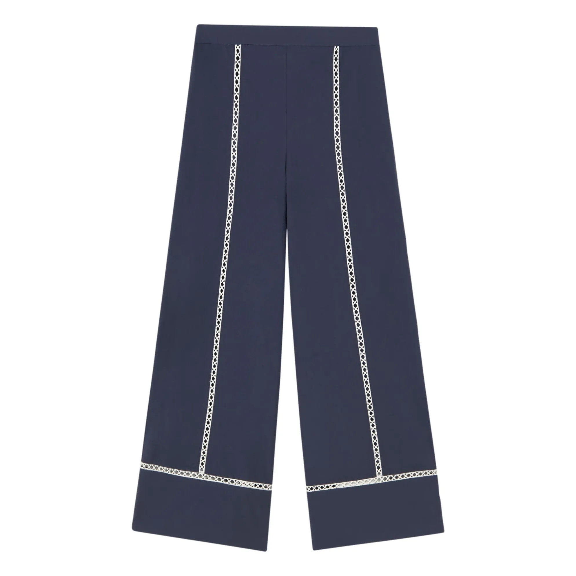 The Tiny Big Sister Navy Blue Wide Cotton Pants