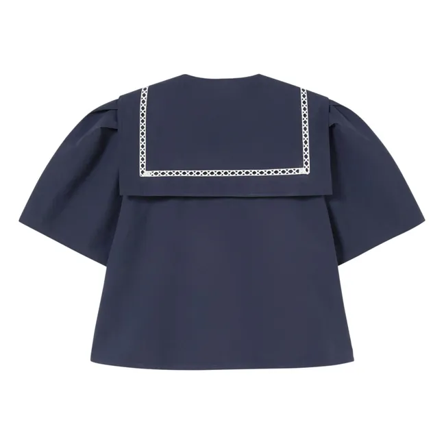 Blusa marinera de algodón | Azul Marino