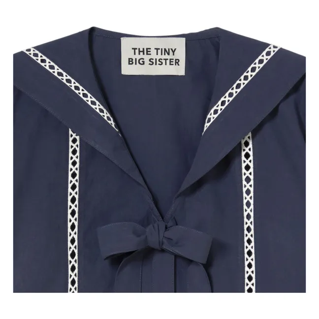 Blusa marinera de algodón | Azul Marino