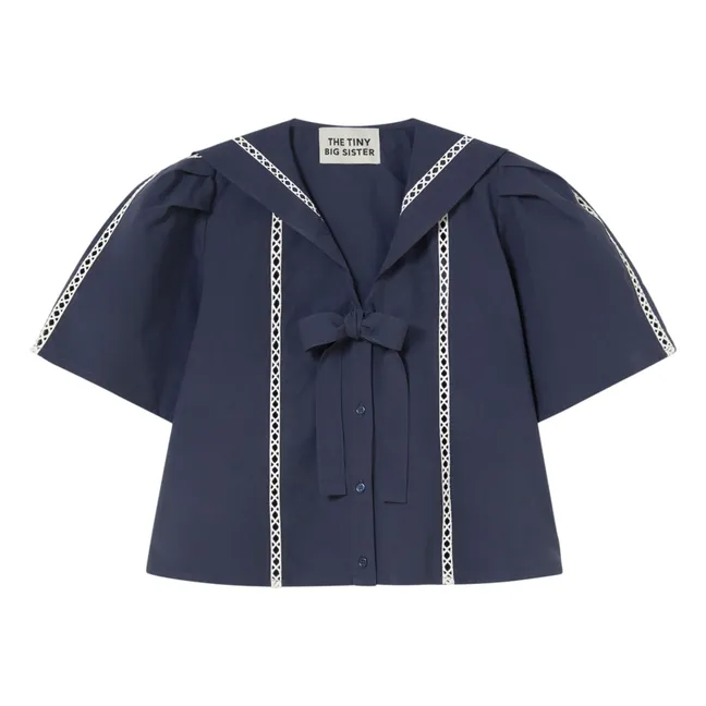 Blusa marinera de algodón | Azul Marino