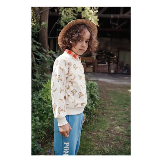 Organic Cotton Banana Towelling Sweatshirt | Cream