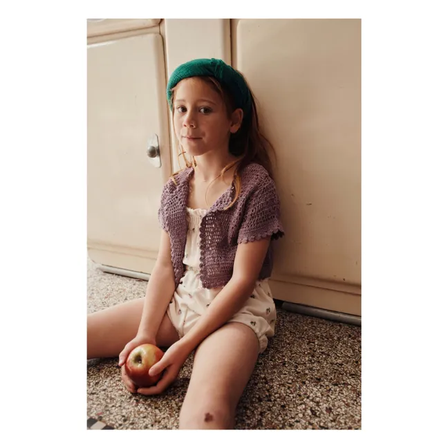 Crochet Short Sleeve Vest | Mauve