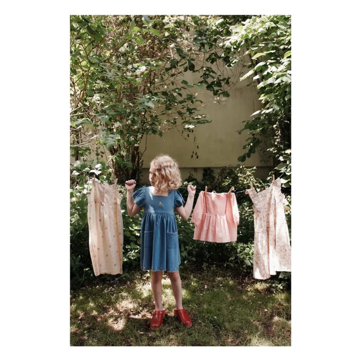 Vestido vaquero bordado | Azul- Imagen del producto n°1