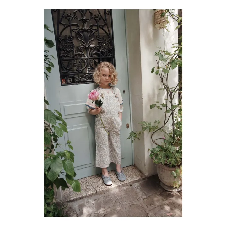 Blusa bordada con flores | Crema- Imagen del producto n°1