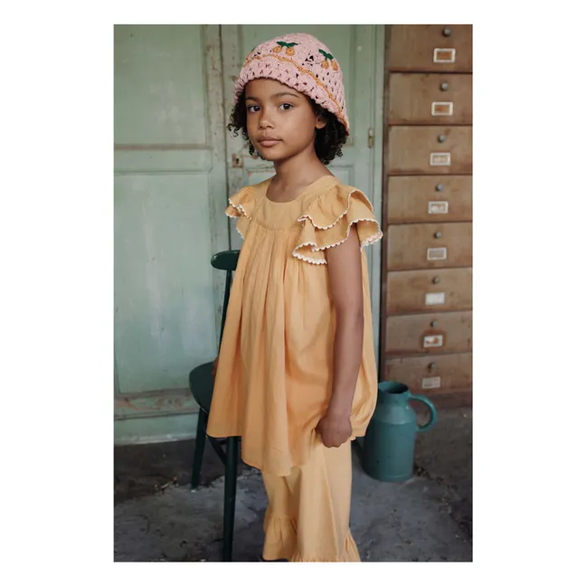 Robe Volants Voile | Jaune