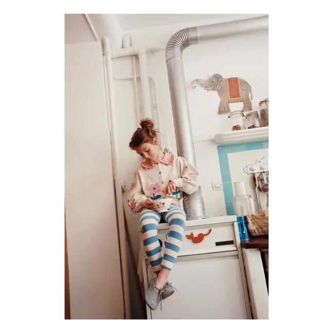 Cárdigan de flores de algodón ecológico | Beige