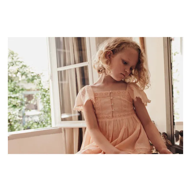 Vestido broderie anglaise | Albaricoque