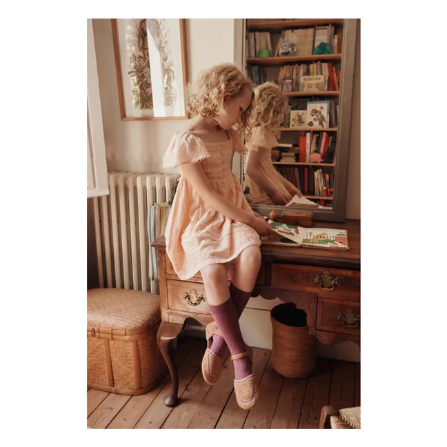 Vestido broderie anglaise | Albaricoque