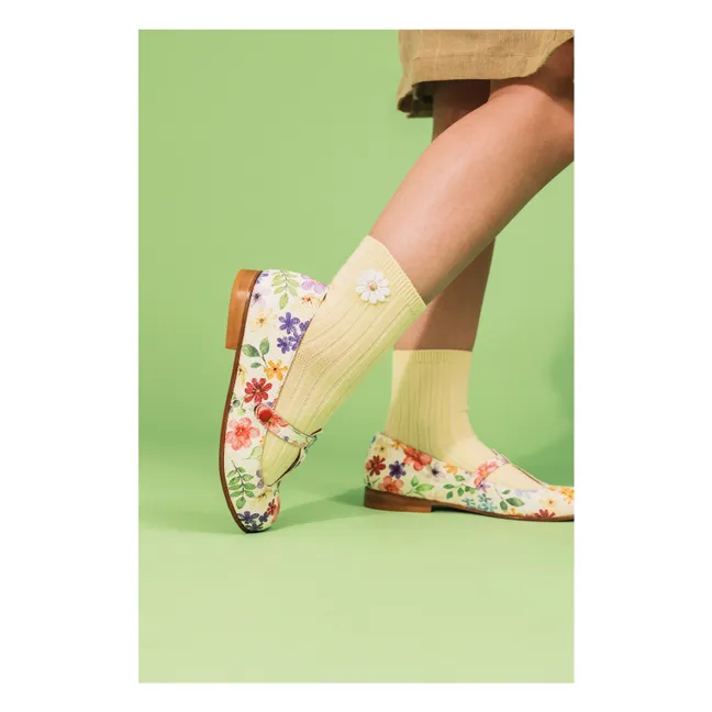Chaussettes Bérénice Fleurs | Vanille