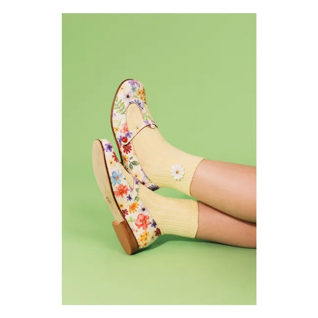 Bérénice Flowers Socks | Vanilla
