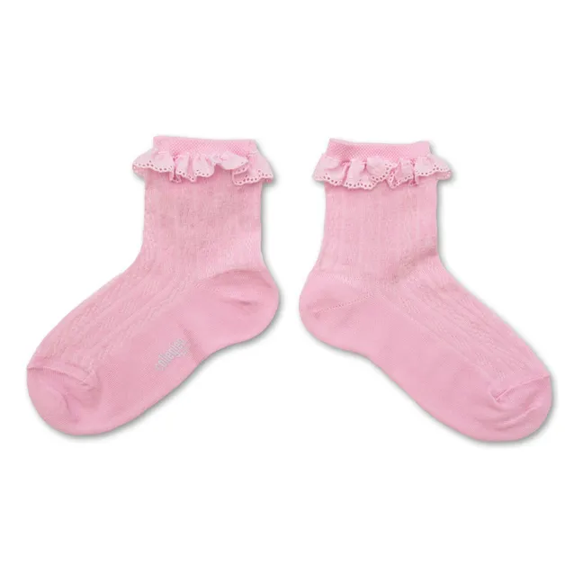 Chaussettes Volants Dentelle Marie-Antoinette | Rose