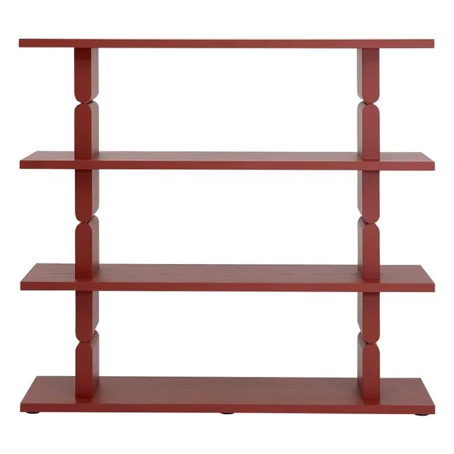Noon painted wood bookcase | Rouge Brun