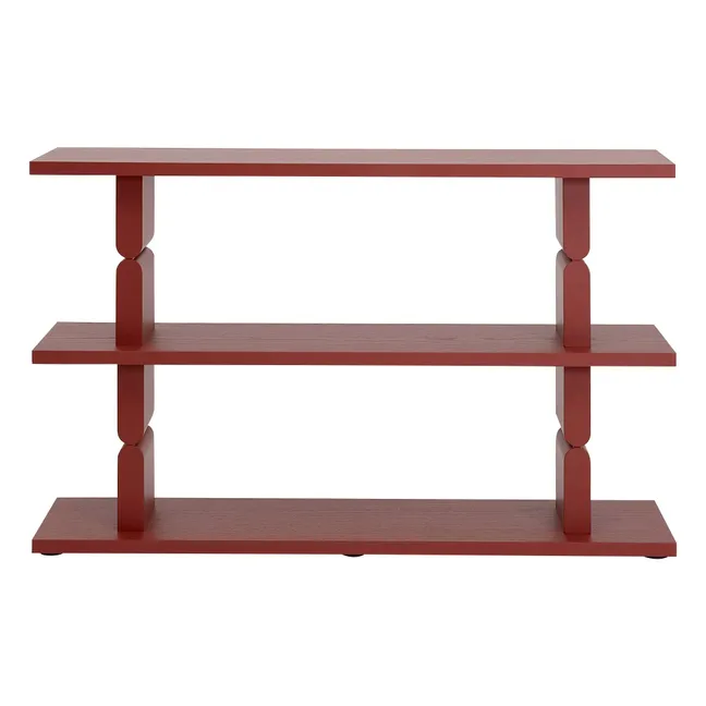 Bibliothèque en bois peint Noon | Rouge Brun