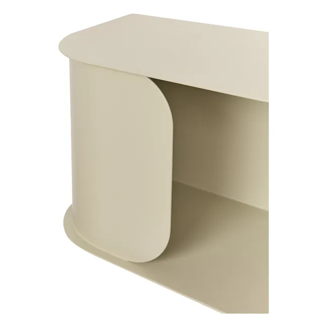 Wall-mounted bedside table in lacquered steel | Almond green