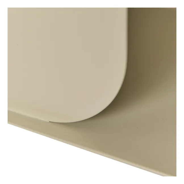 Wall-mounted bedside table in lacquered steel | Almond green