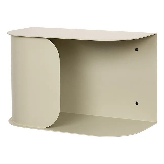 Wall-mounted bedside table in lacquered steel | Almond green