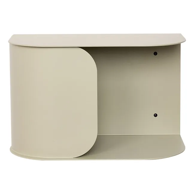 Wall-mounted bedside table in lacquered steel | Almond green