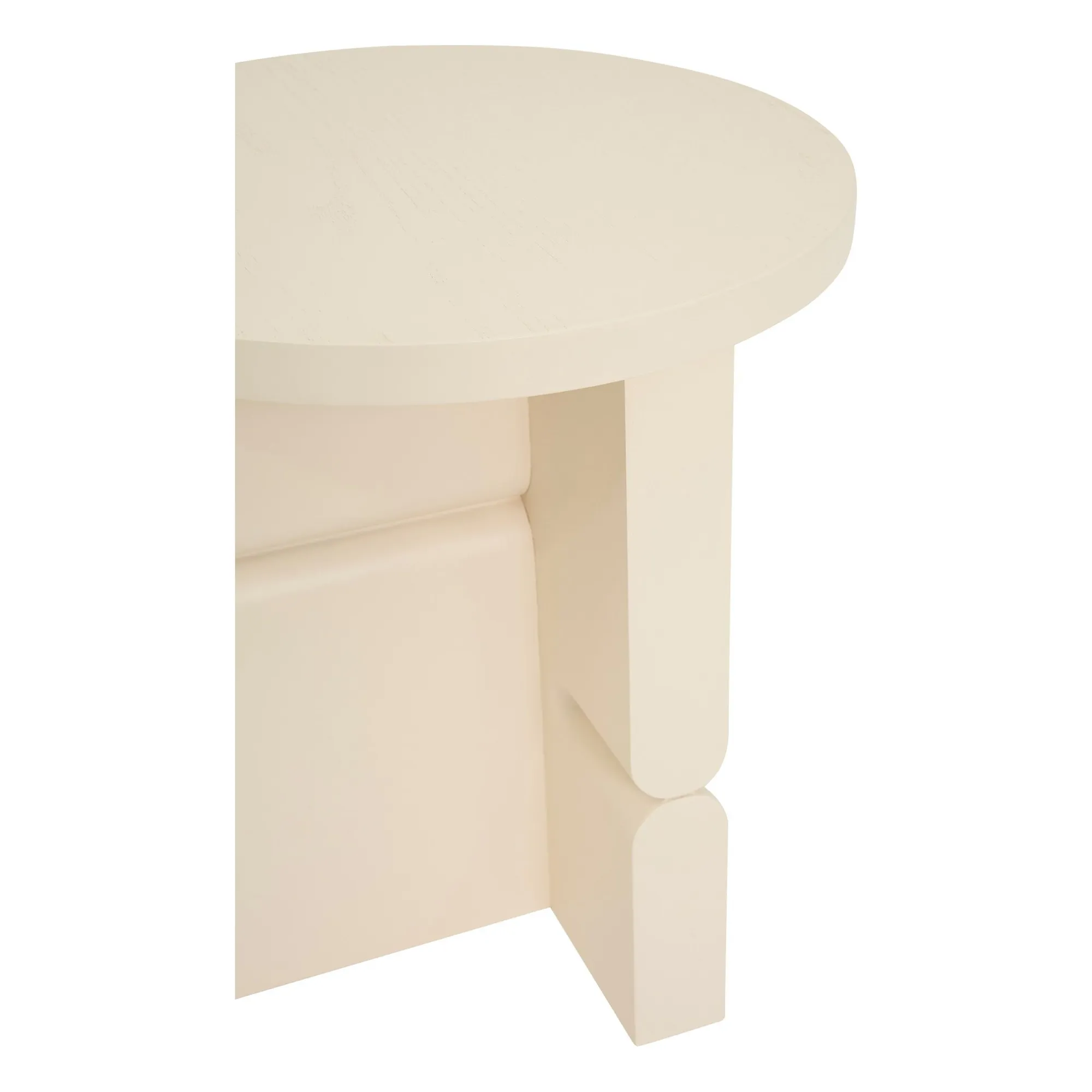 Table d'appoint en bois peint Noon | Ivoire- Image produit n°6
