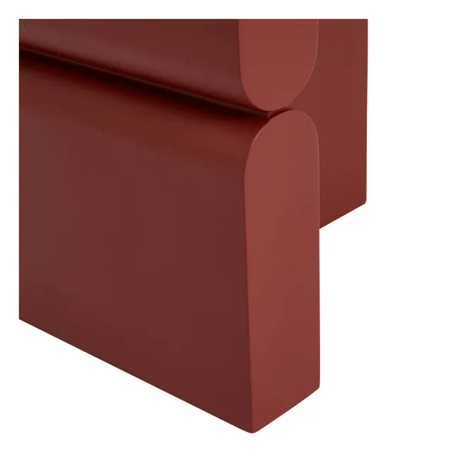 Table d'appoint en bois peint Noon | Rouge Brun