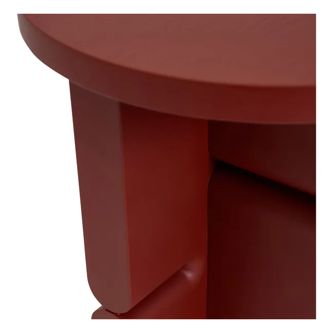 Mesa auxiliar de madera pintada Noon | Rouge Brun