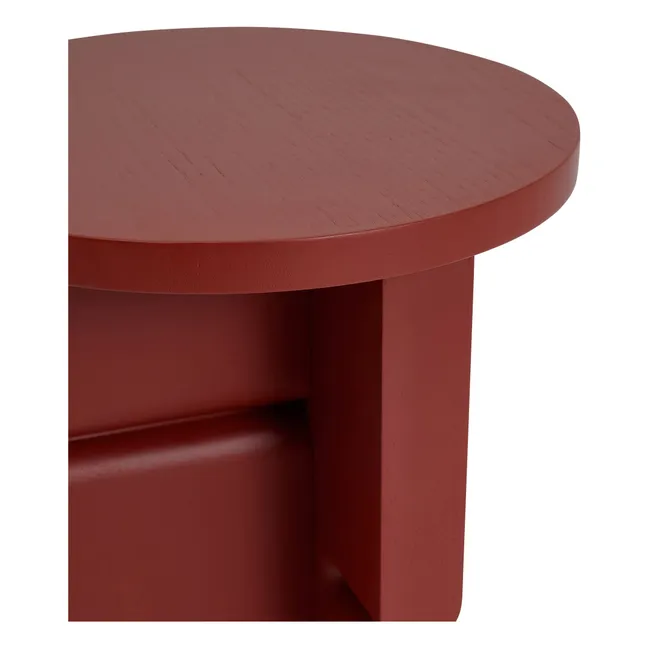 Table d'appoint en bois peint Noon | Rouge Brun