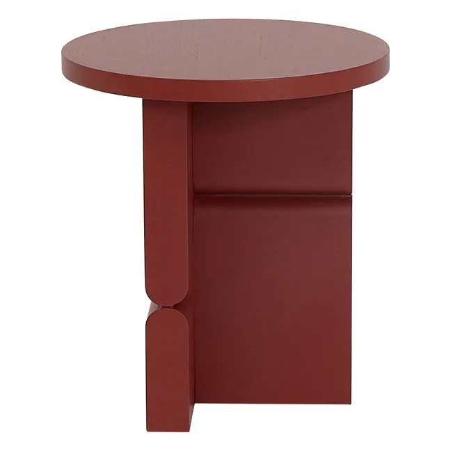 Table d'appoint en bois peint Noon | Rouge Brun