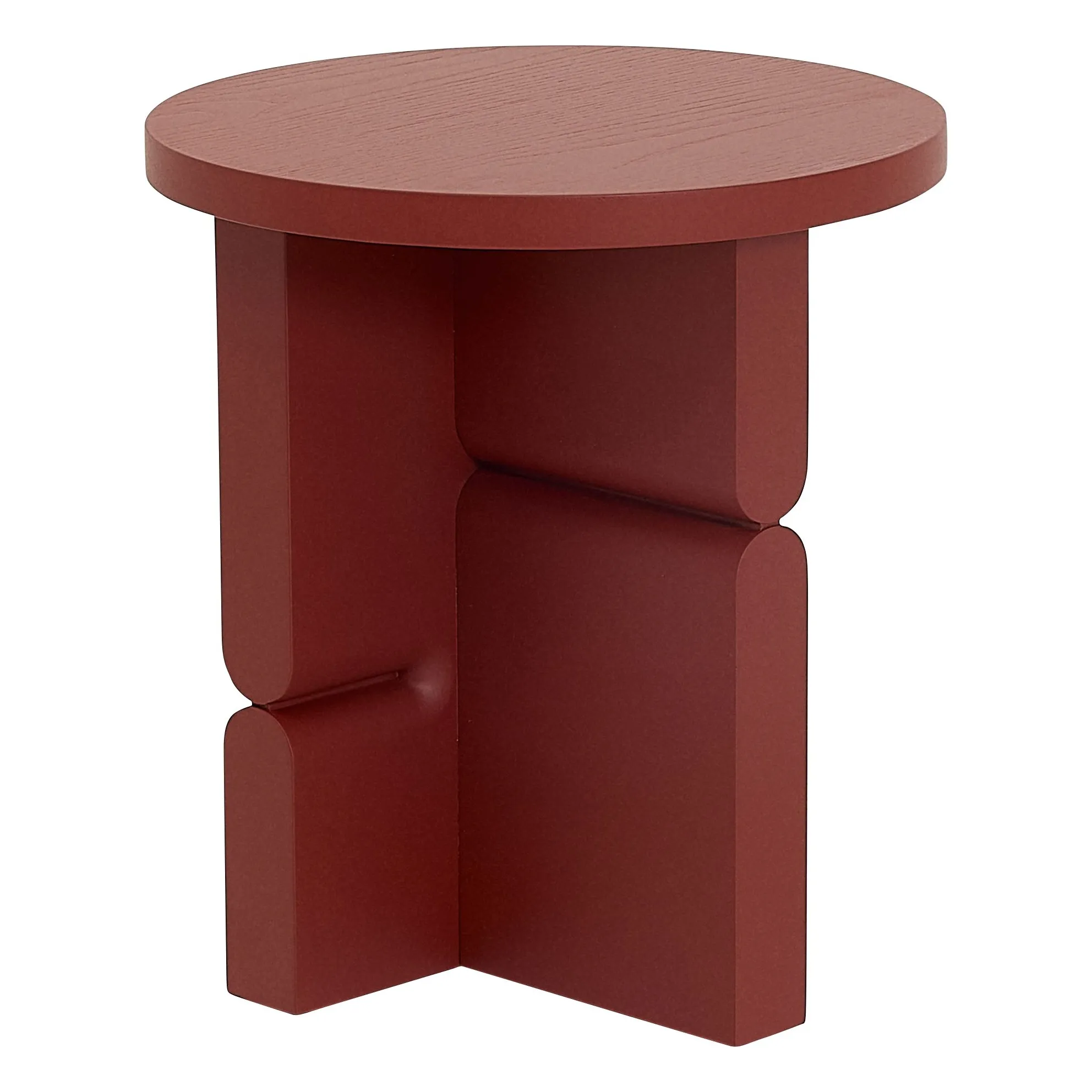 Table d'appoint en bois peint Noon | Rouge Brun- Image produit n°3