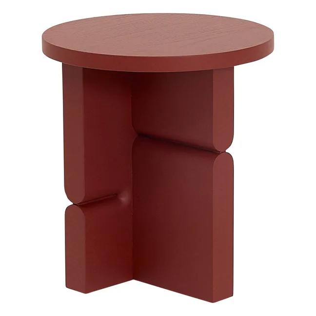Mesa auxiliar de madera pintada Noon | Rouge Brun